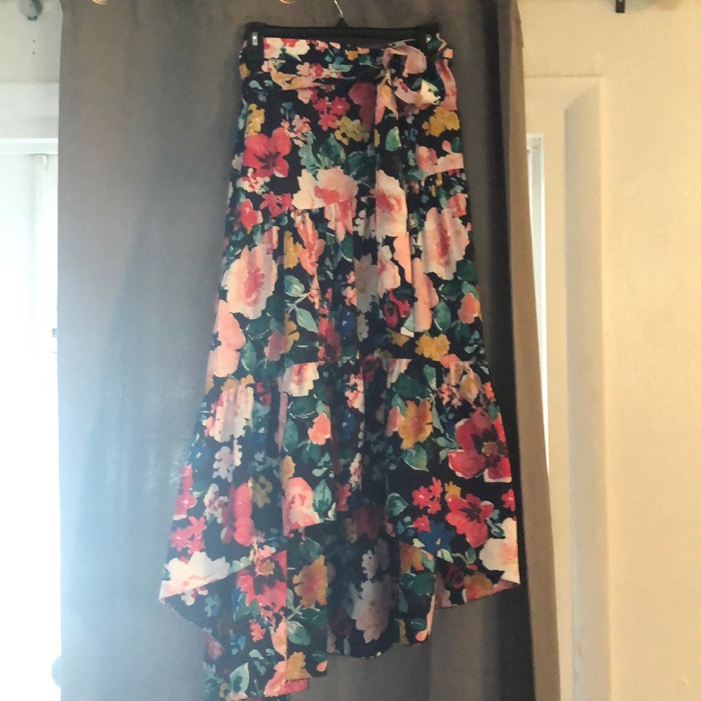 Eliza J high low floral gown skirt